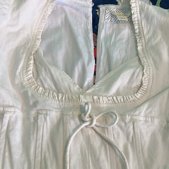 Anthropologie Maeve corset style peasant dress white long trending new - Picture 2 of 8